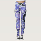 Leggings Hydrangée bleue avec bordure blanche Legs (Devant)
