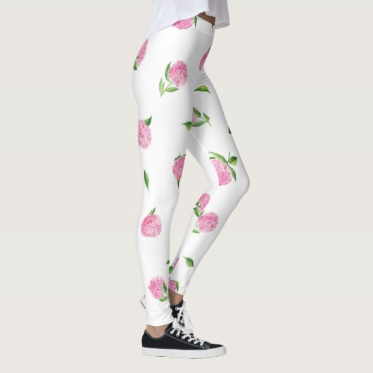Leggings Hydrangée rose aquarelle (Droite)
