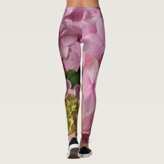 Leggings Hydrangées roses et crème (Dos)