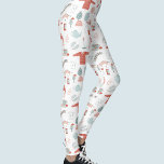 Leggings Hyge scandinave rétro<br><div class="desc">Ce design de style scandinave et ludique est le moyen idéal d'ajouter une touche de Hygge à votre vie. Un design hivernal chaleureux et douillet, avec des accents rose vif et vert sauge. Art original de Nic Squirrell.</div>