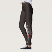 Leggings I HEART Music Treble Clef Noir Rouge Blanc (Gauche)