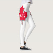 Leggings I LOVE Canada - Feuille d'érable rouge - Est 1867 (Droite)