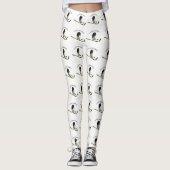 Leggings I Love hockey conception personnalisée avec bâton (Devant)