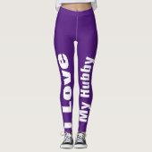 Leggings I Love My Hubby Purple White Cute Girly Chic 2020 (Devant)