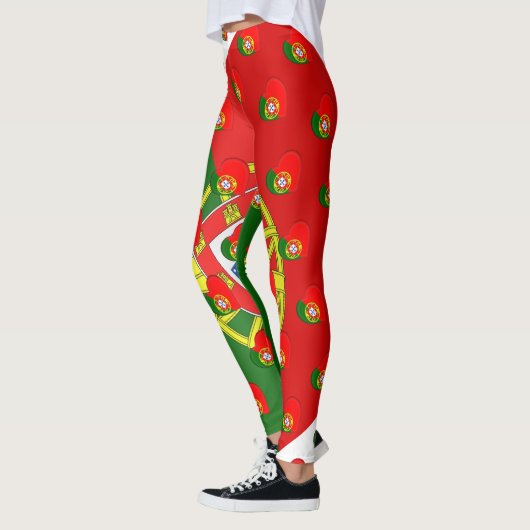 Leggings I Love Portugal Portugais Drapeau Couleurs drôle (Gauche)
