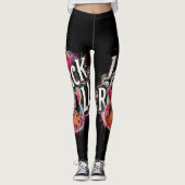 Leggings I Love Rock N Roll Guitare Électrique Peinture (Devant)