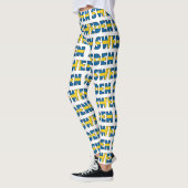 Leggings I Love Suède Drapeau Couleurs Typographie Motif mi (Gauche)