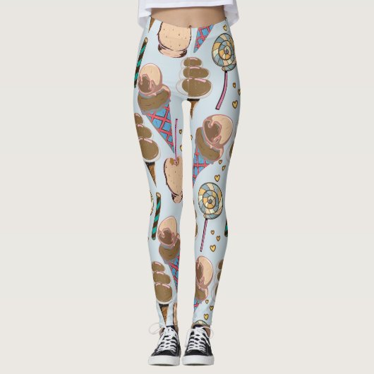 Leggings Ice cream pattern | Lollies pattern | lollipop 25 (Devant)