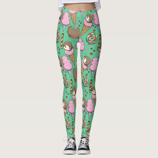 Leggings Ice cream pattern | Lollies pattern | lollipop 29 (Devant)