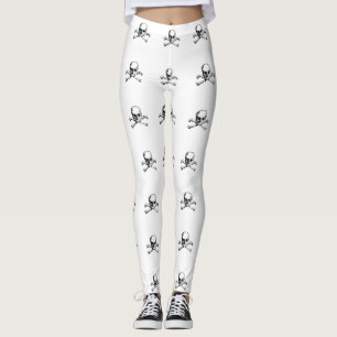 Leggings Icône de crâne et de pirate d'os croisés