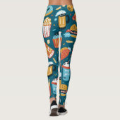 Leggings Icônes de restauration rapide : Doodles Vintages (Dos)