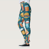 Leggings Icônes de restauration rapide : Doodles Vintages (Gauche)