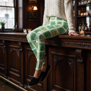 Leggings Icônes dessinées à la main de la Saint-Patrick ID6