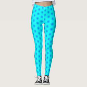 Leggings Icy Aqua et Blue Snowflake Motif