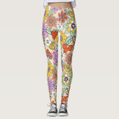 Leggings ID d'alimentation Fleur les années 70 super929 (Devant)