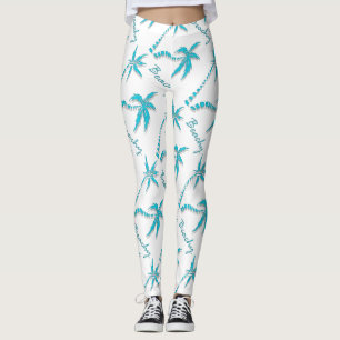 Leggings Île bleue pour la plage de palmier
