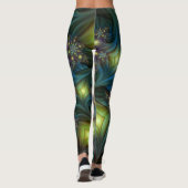 Leggings Illuminé Abstrait brillant Turquoise violet Fracta (Dos)