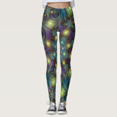 Leggings Illuminé Abstrait brillant Turquoise violet Fracta (Devant)