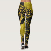 Leggings Illusion de texture du triangle noir or (Dos)
