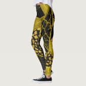 Leggings Illusion de texture du triangle noir or (Gauche)