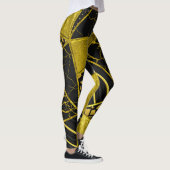 Leggings Illusion de texture du triangle noir or (Droite)