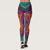 Leggings Illusion de vague psychédélique | Néon 3D transpar (Dos)