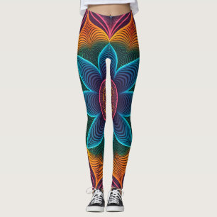 Leggings Illusion de vague psychédélique Néon 3D transpar