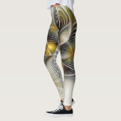 Leggings Illusion d'optique abstrait 3D fractal avec profon (Gauche)