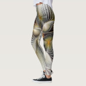 Leggings Illusion d'optique abstraite fractale 3D avec prof (Gauche)
