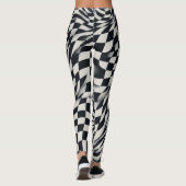 Leggings Illusion d'optique damier ondulé (Dos)