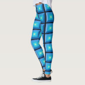 Leggings Illusion optique Aqua Abstrait rectangulaire (Gauche)