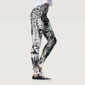Leggings Illustration Abstraite du visage de lion gras (Droite)