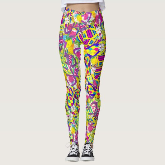 Leggings Illustration aquarelle, Motif de retournement (Devant)