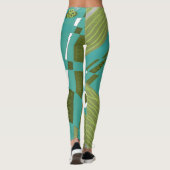 Leggings Illustration Bohème Chintz Aqua Green Grey (Dos)