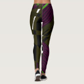 Leggings Illustration Bohème Chintz Olive Magenta Lime (Dos)