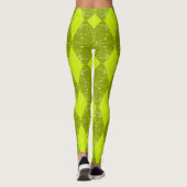 Leggings Illustration Bohème Chintz Olive Vert Avocado (Dos)
