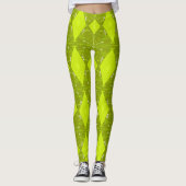 Leggings Illustration Bohème Chintz Olive Vert Avocado (Devant)