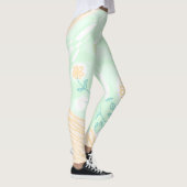 Leggings Illustration Bohème Chintz Pastel Green Orange (Droite)