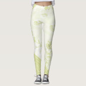 Leggings Illustration Bohème Chintz Pastel Pear Green (Devant)