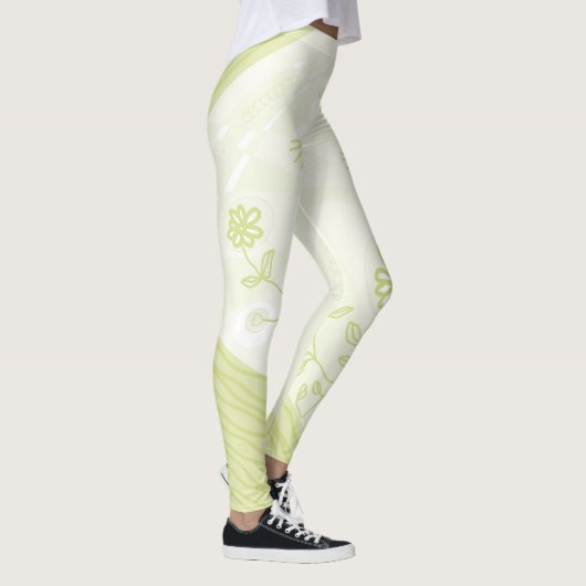 Leggings Illustration Bohème Chintz Pastel Pear Green (Droite)