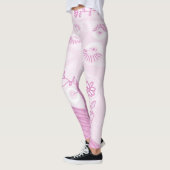 Leggings Illustration Bohème Chintz Pastel Rose (Gauche)