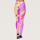 Leggings Illustration Bohème Chintz Peach Fuchsia Blanc (Dos)