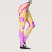 Leggings Illustration Bohème Chintz Peach Fuchsia Blanc (Droite)