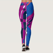 Leggings Illustration Bohème Chintz Raspberry Blue (Dos)