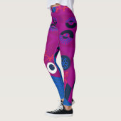 Leggings Illustration Bohème Chintz Raspberry Blue (Gauche)
