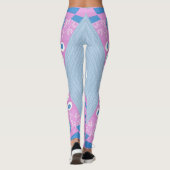Leggings Illustration Bohème Chintz Rose Bleu Blanc 1 (Dos)