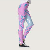 Leggings Illustration Bohème Chintz Rose Bleu Blanc 1 (Droite)
