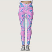 Leggings Illustration Bohème Chintz Rose Bleu Blanc 2 (Devant)