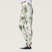 Leggings Illustration botanique en or vert Vintage (Gauche)