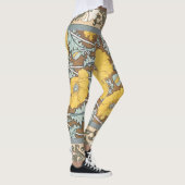 Leggings illustration d'art pavot fleur jaune (Droite)